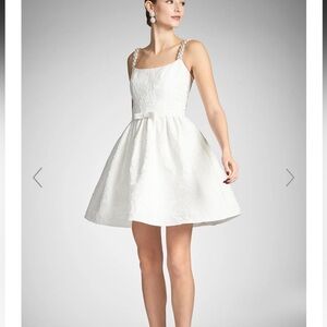 new Sachin and Babi Serena brocade embellished strap mini cocktail dress ivory